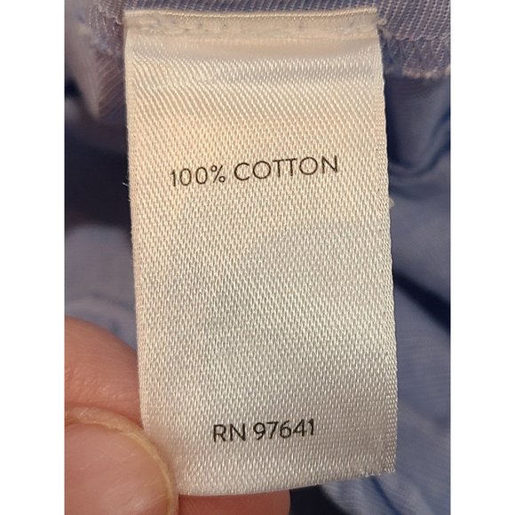 J. Jill Shirt Women's Large Light Blue Button Up Classic Cotton Office Staple - Picture 7 of 7